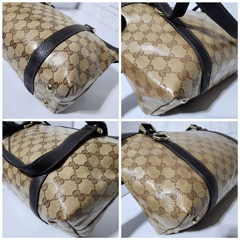 GUCCI Crystal Monogram Medium Abbey Tote Brown - Picture 11 of 12